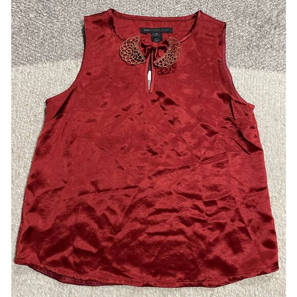 NWT Marc By Marc Jacobs Top Womens Small Sleeveless 100% Triacetate Red MSRP$228 - Picture 1 of 12